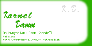 kornel damm business card